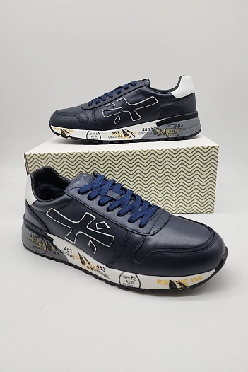 Кожаные кроссовки с мехом Premiata Mick - Navy / White   