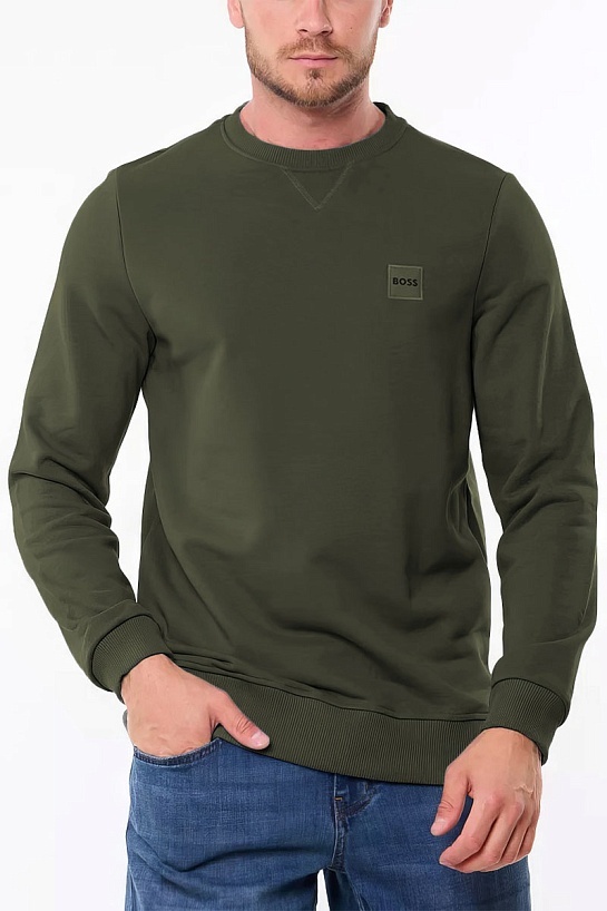 Свитшот зелёного цвета Hugo Boss Westart logo-patch