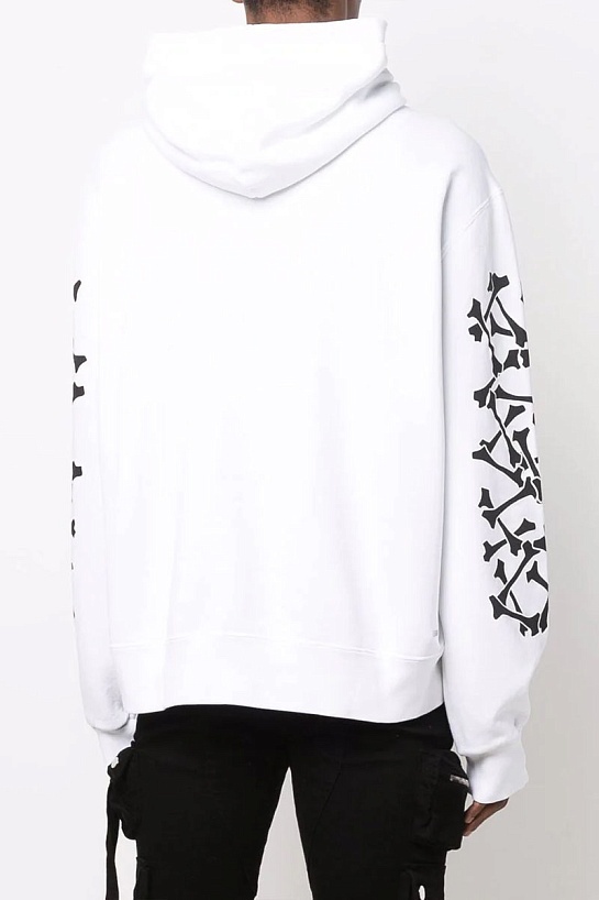 Белое мужское худи Amiri Bones logo-print