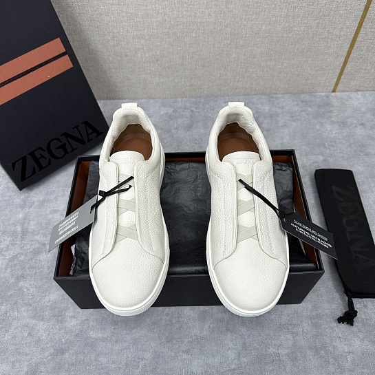 Мужские кроссовки Ermenegildo Zegna Triple Stitch Leather - White