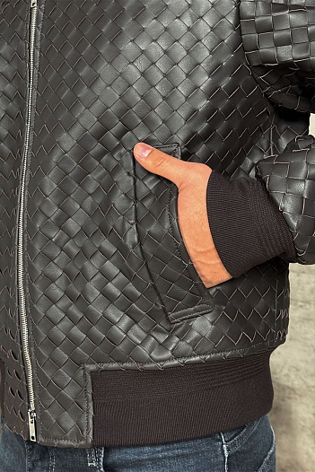 Мужская кожаная куртка Bottega Veneta premium   