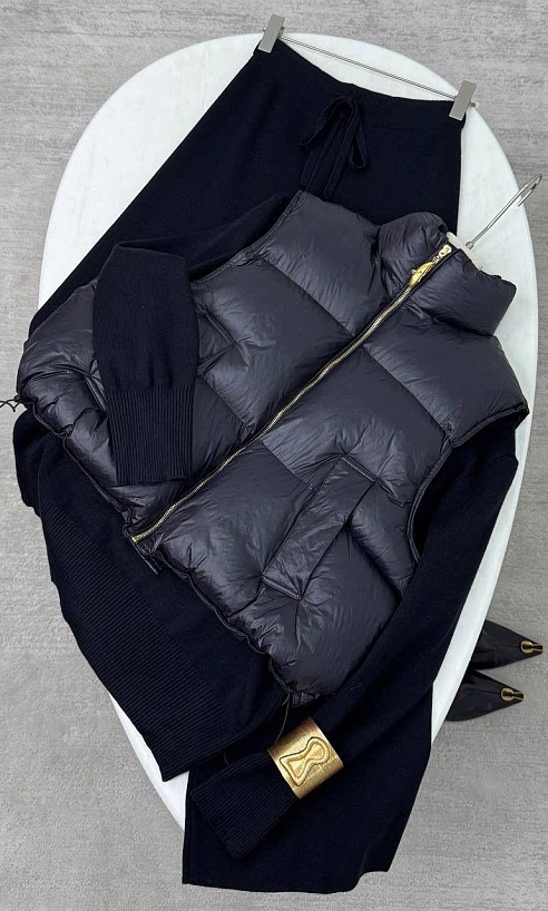 Женский костюм тройка на флисе Schiaparelli premium - Black