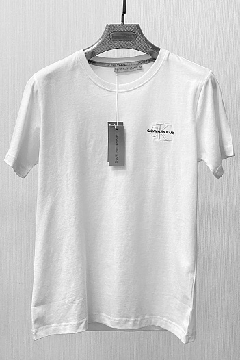 Мужская брендовая футболка Calvin Klein белого цвета   