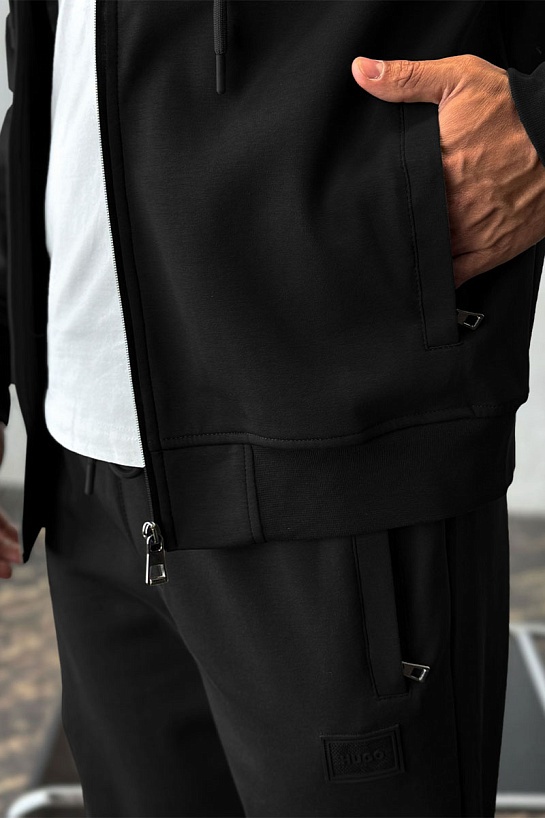 Кофта на молнии Hugo Boss logo-patch - Black