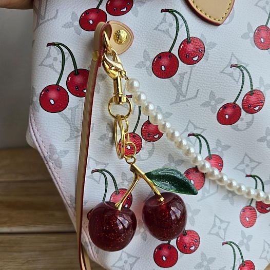 Кожаная сумка Louis Vuitton x Takashi Murakami Cherry Neverfull MM 32x28 см   