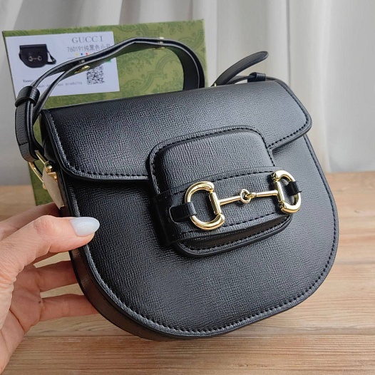 Женская сумка Gucci Horsebit 1955 mini 19x18 см - Black   