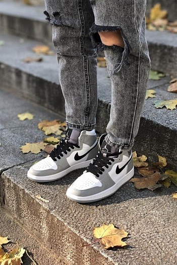 Кроссовки Nike Air Jordan 1 Mid - Light Smoke Grey   