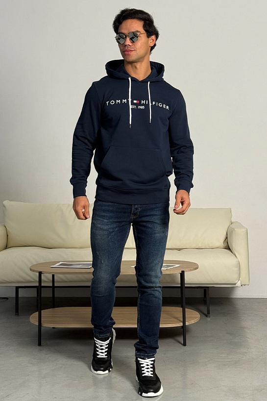 Мужское синее худи Tommy Hilfiger