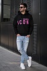 Чёрное худи Dsquared2 "ICON" pink logo-print