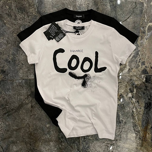 Белая оверсайз футболка Dsquared2 Cool-print   