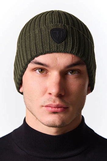 Мужская шапка Trussardi logo-patch - Khaki   