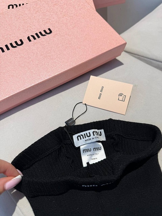 Женские кашемировые колготы MIU MIU чёрного цвета