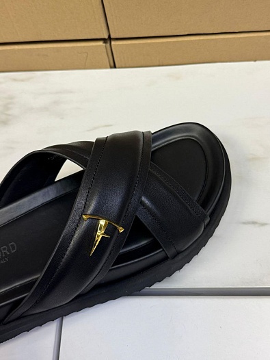 Кожаные шлёпанцы Tom Ford Preston - Black   