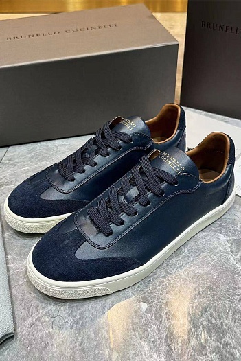 Мужские комбинированные кроссовки Brunello Cucinelli   