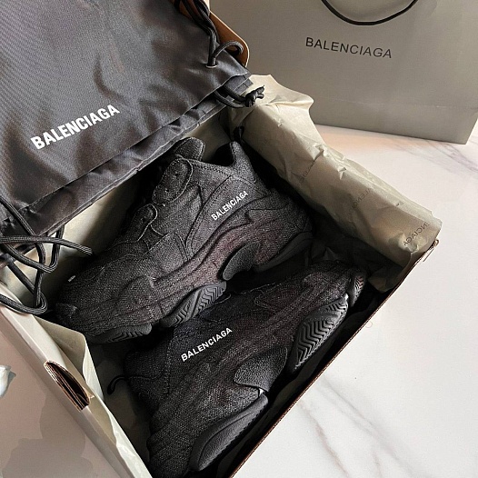 Женские кроссовки Balenciaga Triple S Premium - Black   