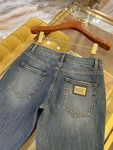 Мужские синие джинсы Dolce & Gabbana classic fit Premium   
