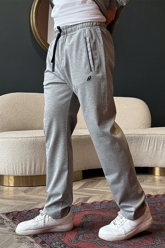 Мужские серые штаны Brioni logo-embroidered