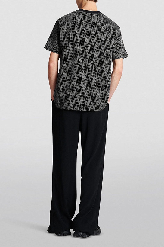 Оверсайз футболка Balmain monogram - Grey / Black