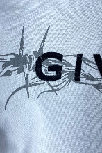 Белая оверсайз футболка Givenchy Barbed Wire-print   