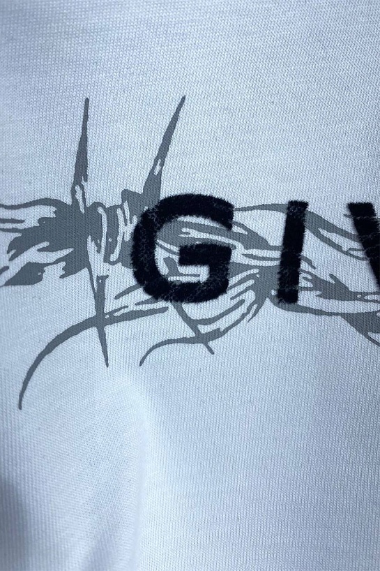 Чёрная оверсайз футболка Givenchy Barbed Wire-print