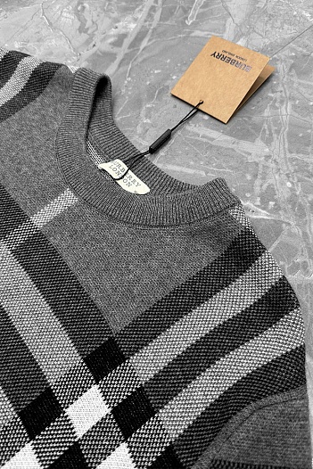 Мужская серая кофта Burberry check pattern   
