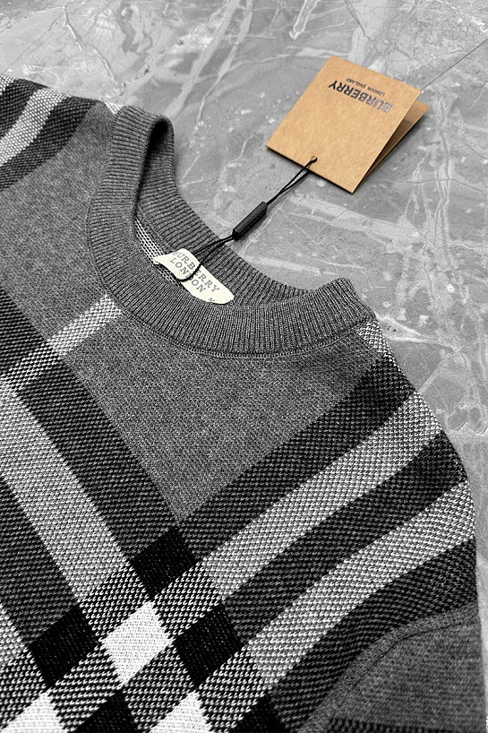 Мужская серая кофта Burberry check pattern