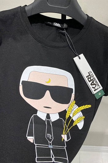 Женская чёрная футболка Karl Lagerfeld "Virgo"   