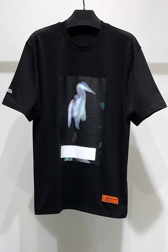 Чёрная оверсайз футболка Heron Preston Blurry Heron