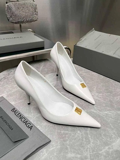 Женские кожаные туфли на каблуке Balenciaga premium   