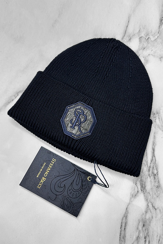 Шапка Stefano Ricci logo-embroidered - Navy