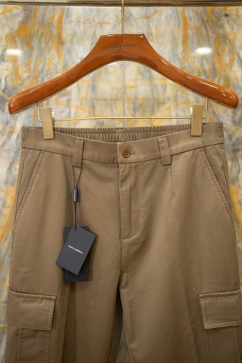 Коричневые штаны-карго Dolce & Gabbana premium   