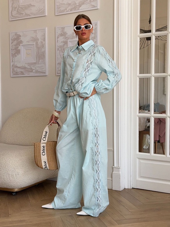 Женский голубой костюм Zimmermann