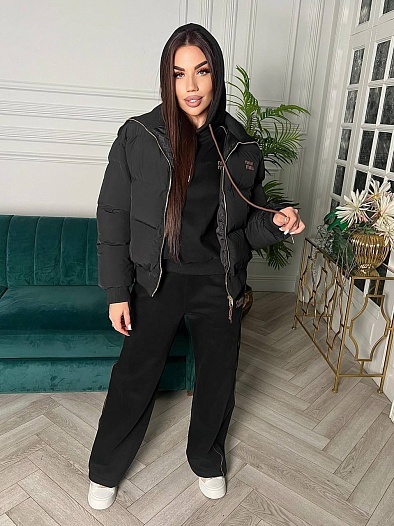 Женский чёрный костюм тройка MIU MIU   