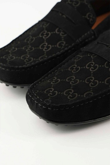Мужские замшевые мокасины Gucci GG monogram   