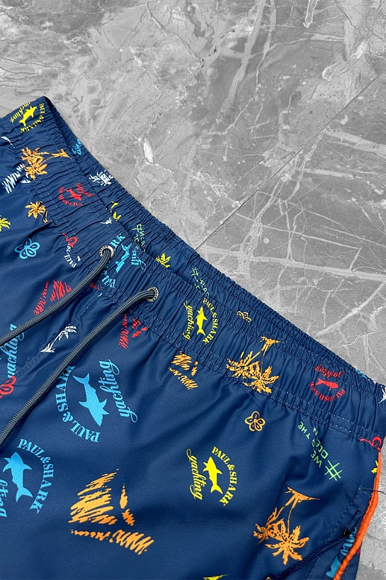 Мужские шорты цвета индиго Paul & Shark "Wear the Ocean"