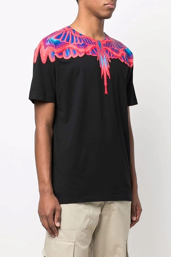 Чёрная футболка Marcelo Burlon County of Milan Curves Wings