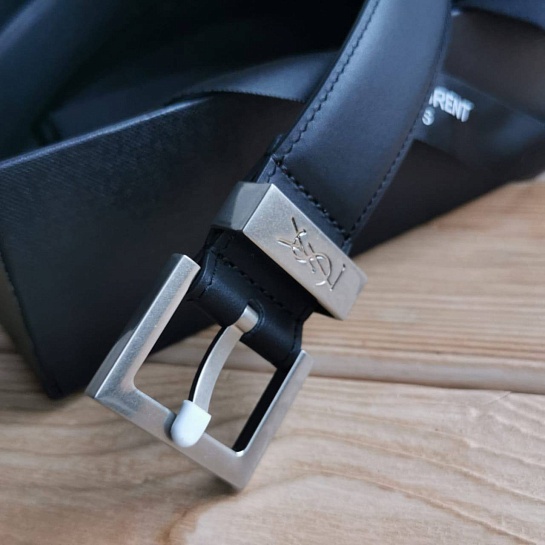 Кожаный ремень Yves Saint Laurent - ширина 3 см, длина 80 / 85 см (2 расцветки)