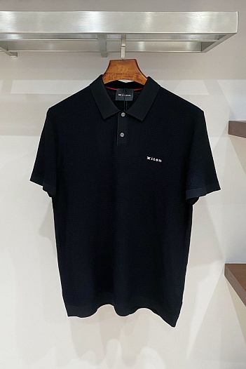 Мужское чёрное поло Kiton premium   