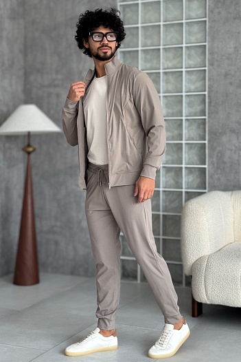 Кофта на молнии Hugo Boss бежевого цвета   