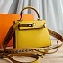 Женская кожаная сумка Hermes Kelley 25x20 см - Yellow
