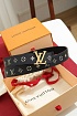 Чёрный кожаный ремень Louis Vuitton