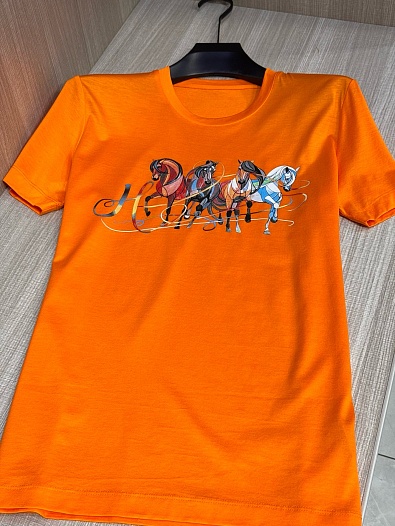 Футболка оранжевого цвета Hermes Premium   