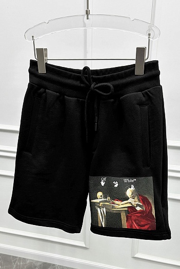 Мужские чёрные шорты Off-White Caravaggio Print   