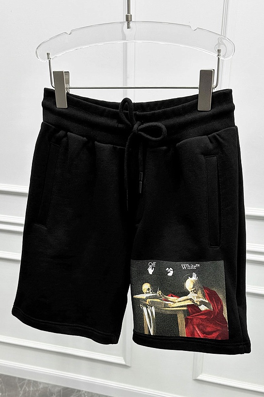 Мужские чёрные шорты Off-White Caravaggio Print