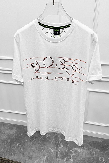 Футболка белого цвета Hugo Boss logo-applique   