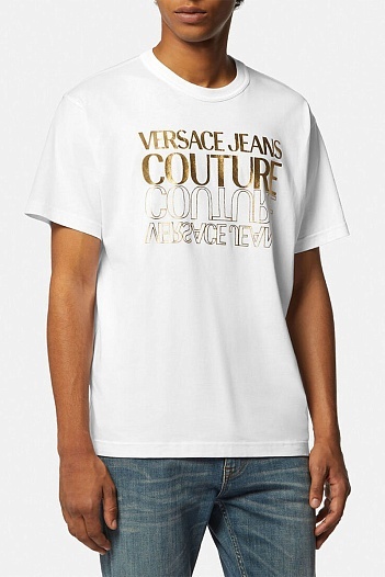 Белая футболка Versace Upside Down-logo   