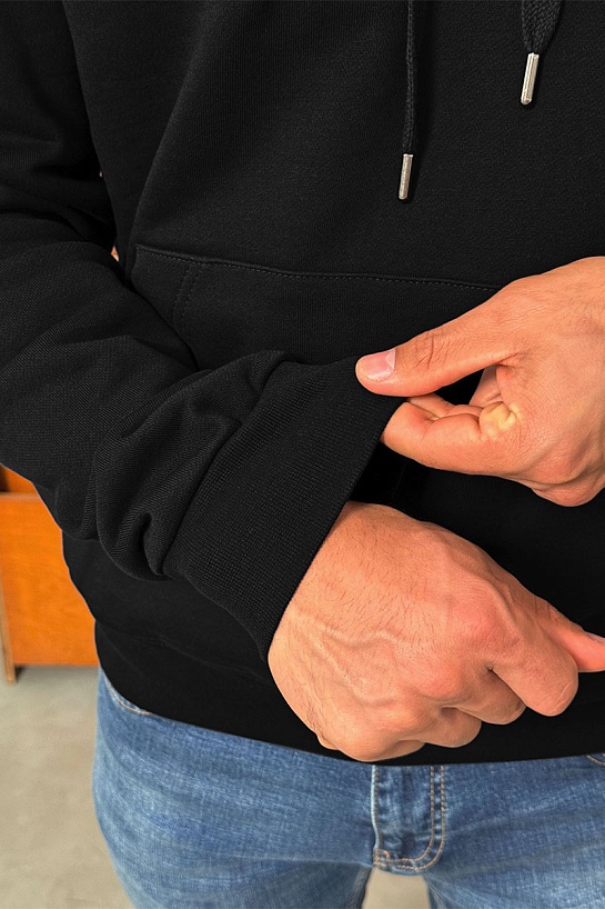 Мужское чёрное худи Valentino logo-embroidered