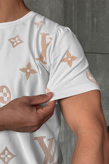Белая мужская футболка Louis Vuitton Monogram All-over   