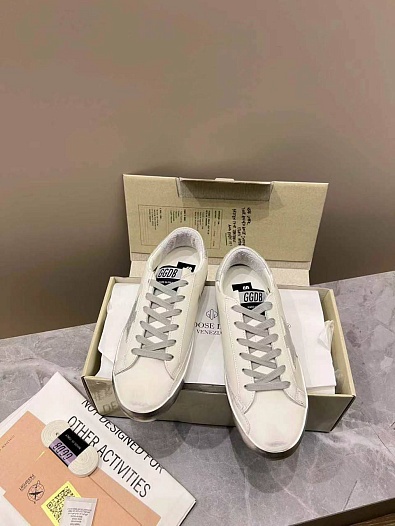 Женские кожаные кроссовки Golden Goose Super Star premium   