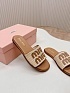 Женские шлёпанцы MIU MIU бежевого цвета